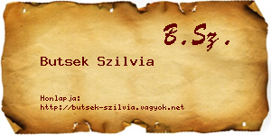 Butsek Szilvia névjegykártya