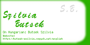 szilvia butsek business card